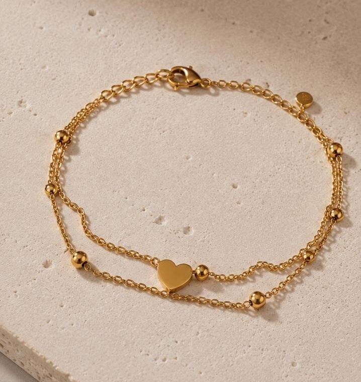 Pulsera Doble Corazón