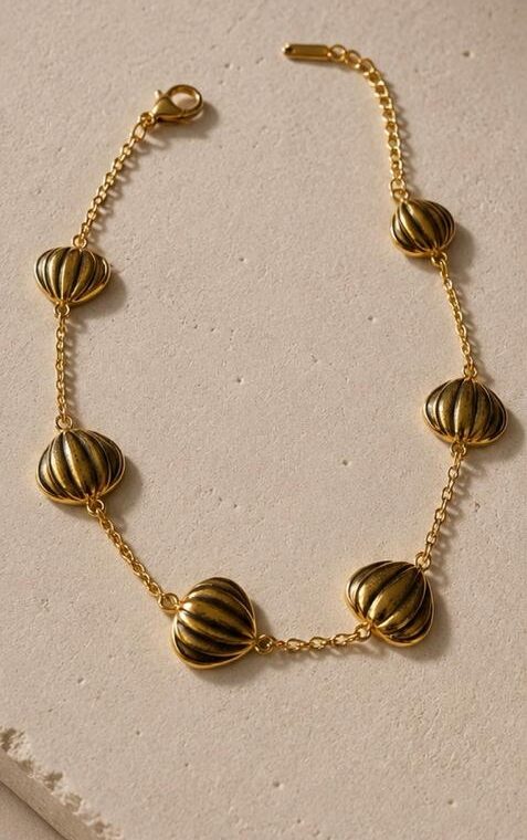 Pulsera Esferas Rayadas