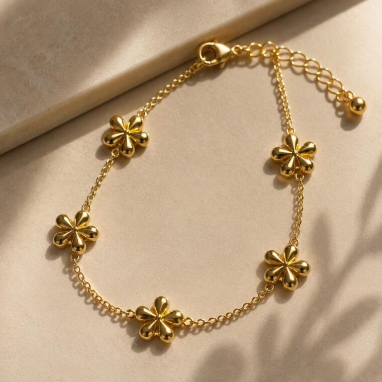 Pulsera Flores Doradas