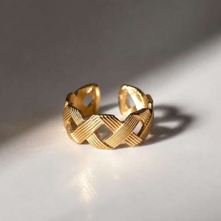 Anillo Trenza Dorada