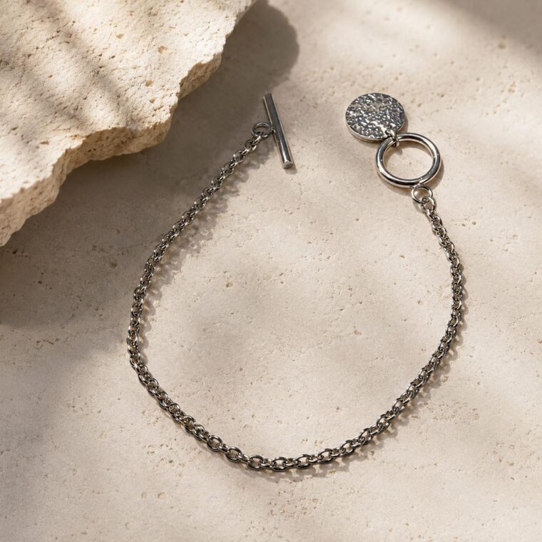 Pulsera Círculo Plateado