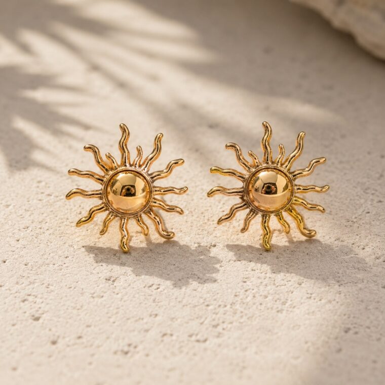 Aretes Sol Dorado