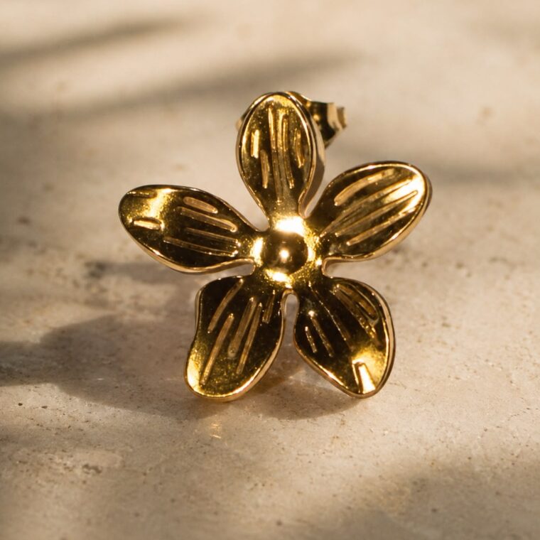 Aretes Flor Dorada